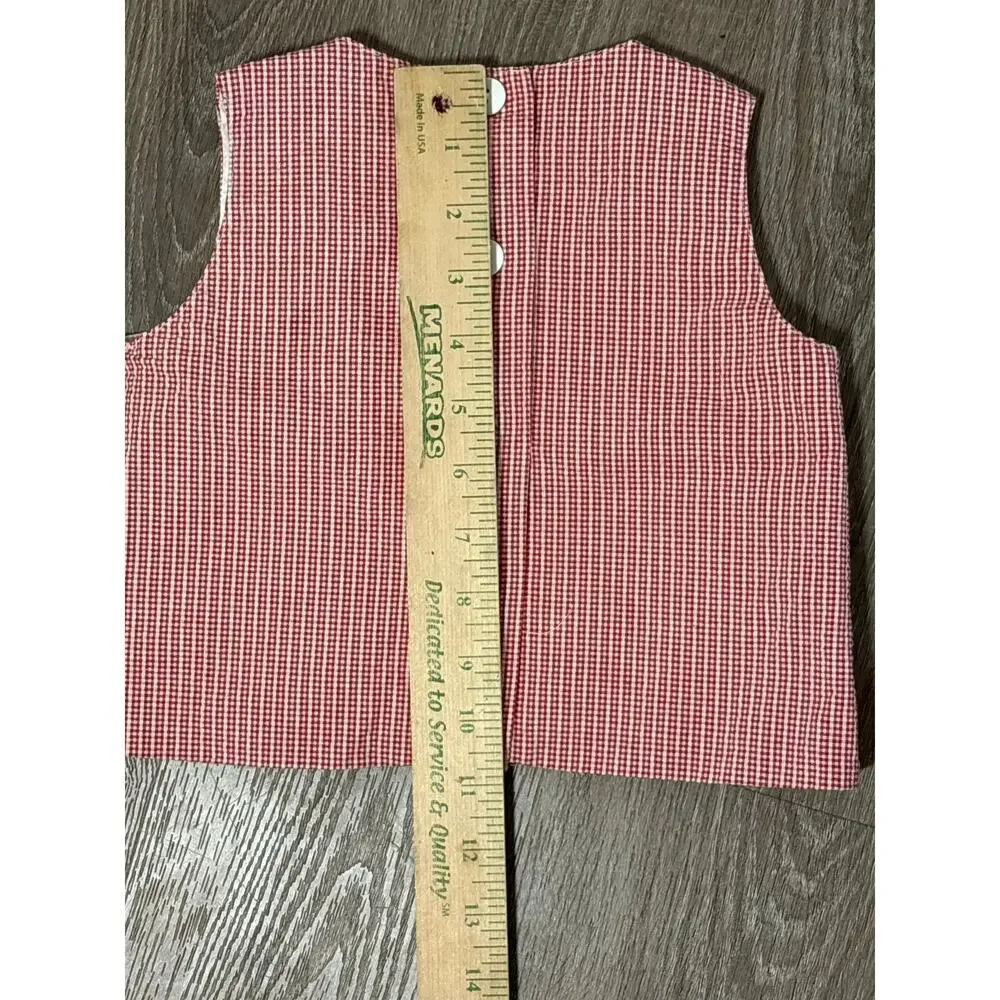 Florence Eiseman Toddler 3T Red Gingham Flower Applique Top Boutique Classic​​